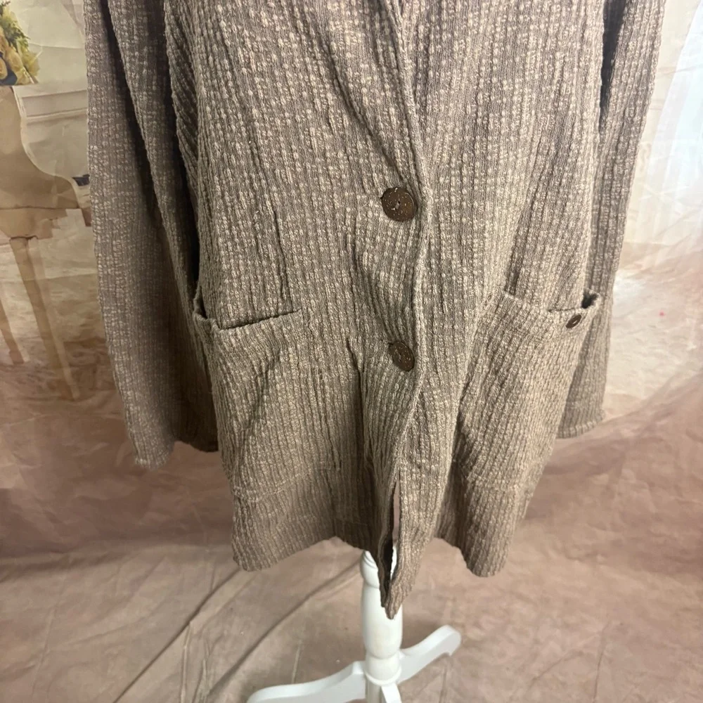 NEW Free People Beach Reign Textured Oversized Blazer in brown - Picture 4 of 11